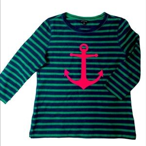 Land's End Anchor Striped Tee